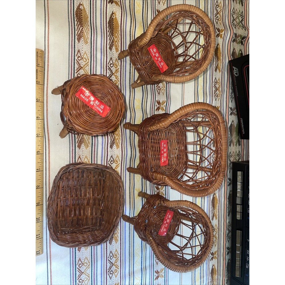 5 Piece Rattan Wicker‎ Doll Furniture Set